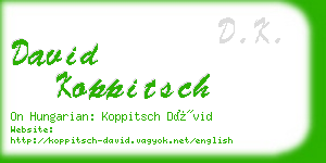 david koppitsch business card